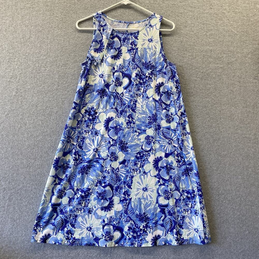Lilly Pulitzer Luella Shift dress Coastal Blue Catch N Keep Preppy Beach Medium - Picture 2 of 10